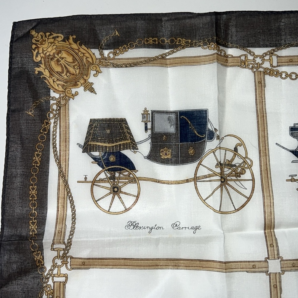 CELINE scarf square horse and carriages and chariots - Picture 7 of 17